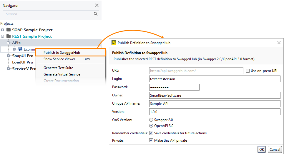 Publishing a definition to SwaggerHub