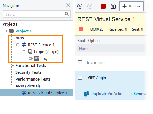 Service virtualization and API testing: Operations in the Navigator panel Service virtualization and API testing: Operations in the Navigator panel
