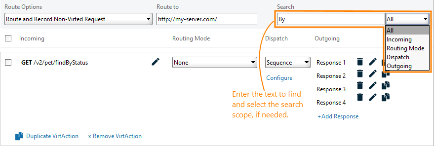 Service virtualization and API testing: Selecting operations