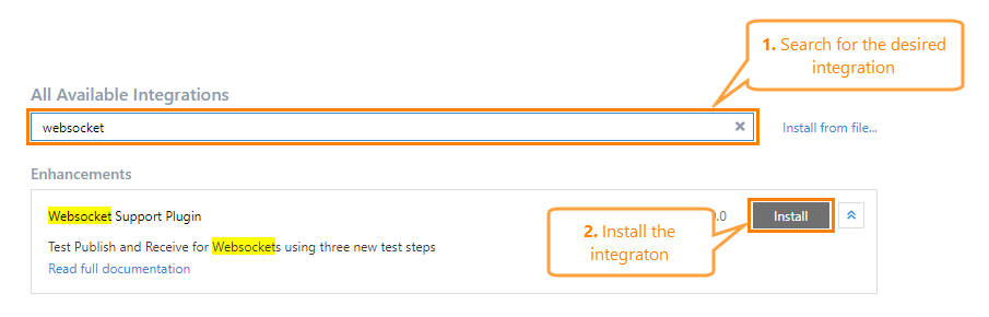 ReadyAPI Inegrations: Install integration