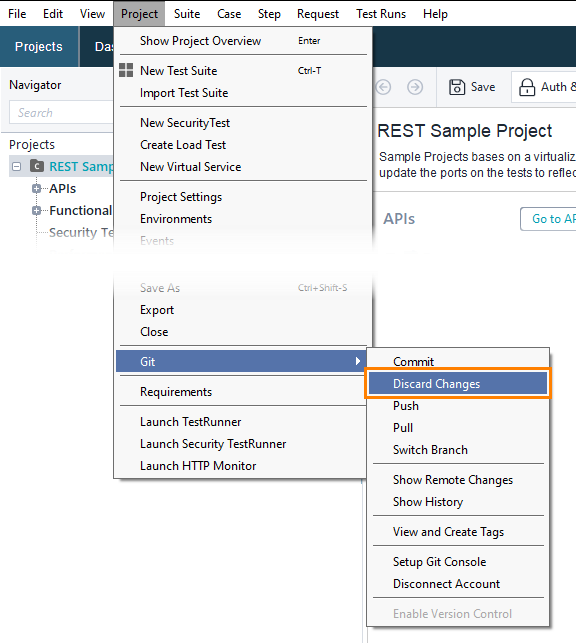Git integration: Discard Changes Option