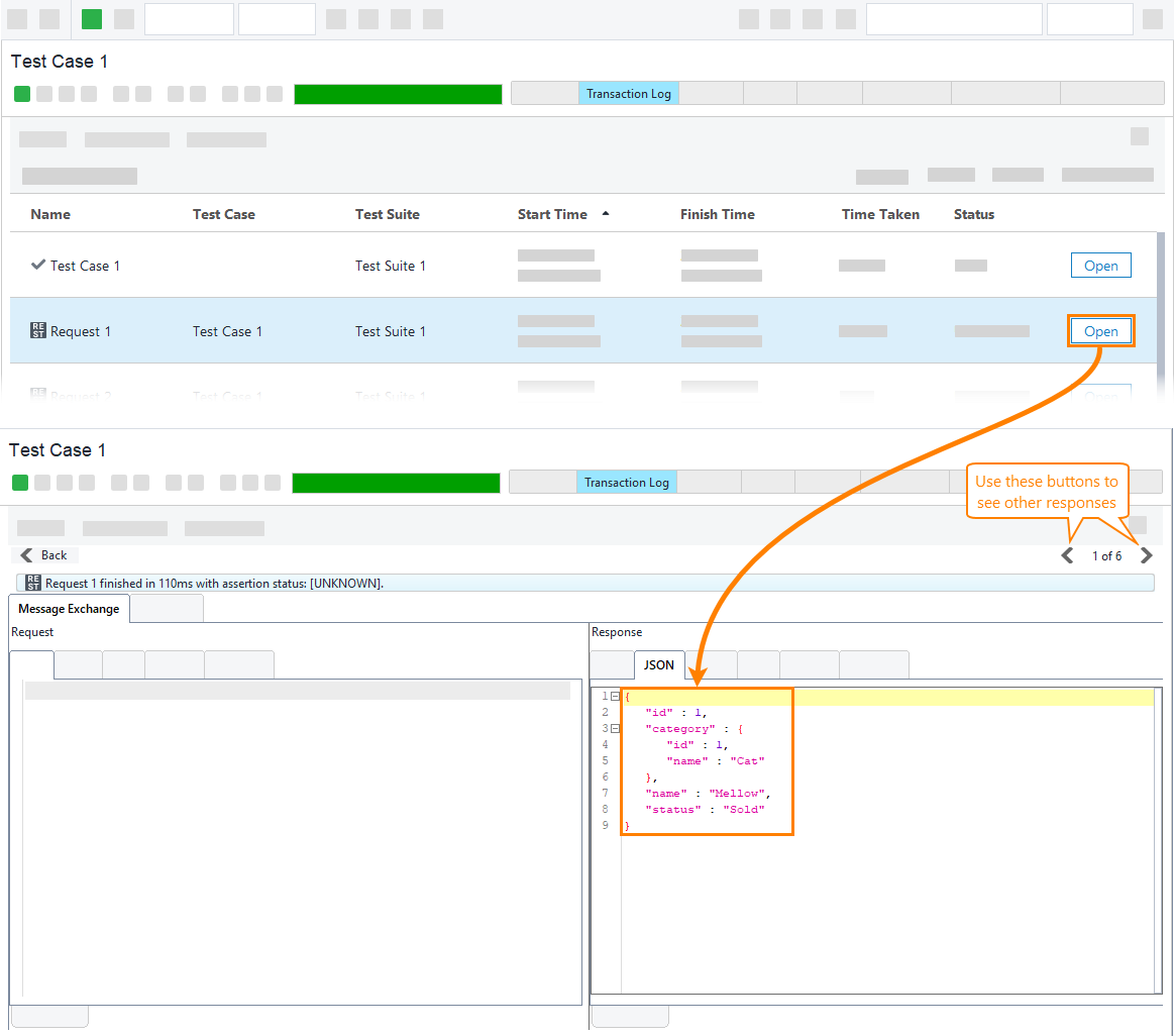 Viewing virtual service responses Viewing virtual service responses