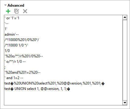 ReadyAPI: SQL Injection scan advanced options ReadyAPI: SQL Injection scan advanced options