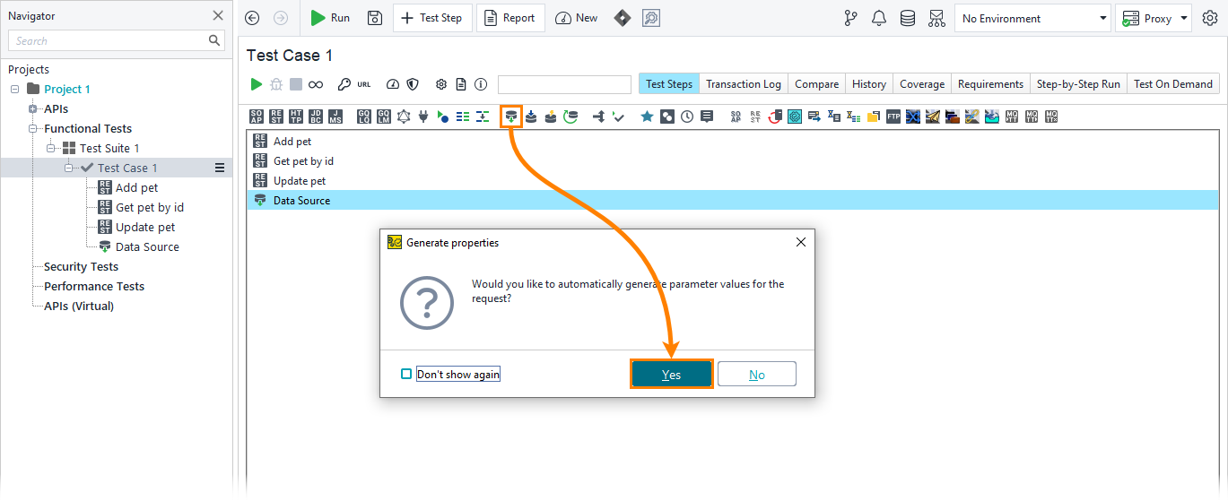 ReadyAPI: Create a DataSource test step