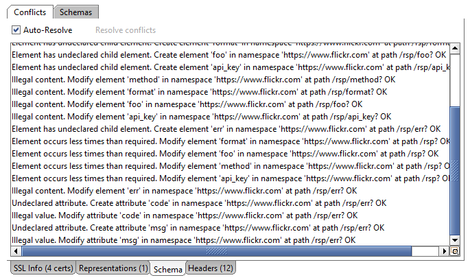 Automatically resolved conflicts