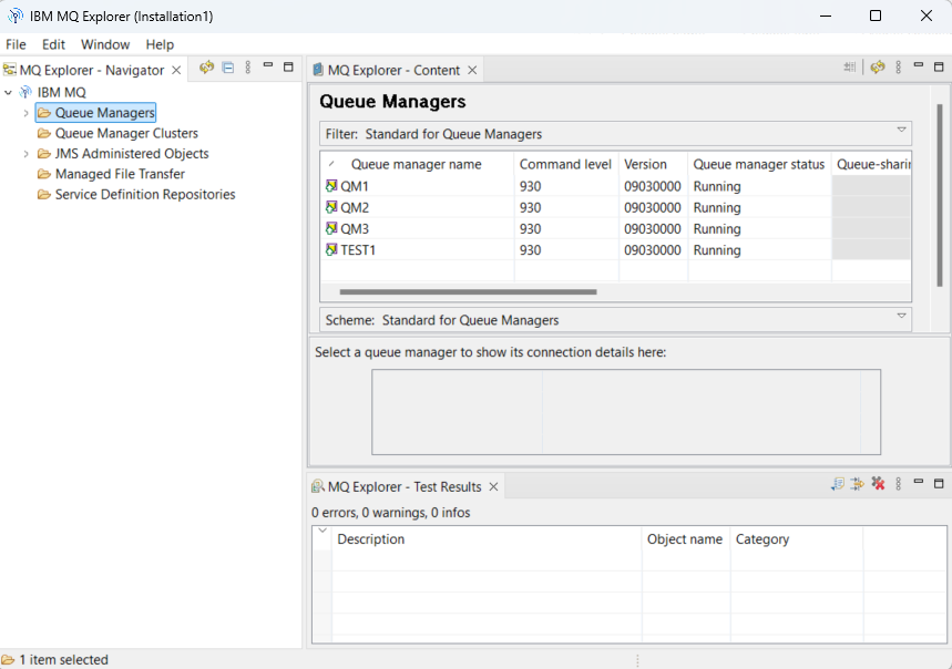 IBM MQ Explorer launch screen after installation