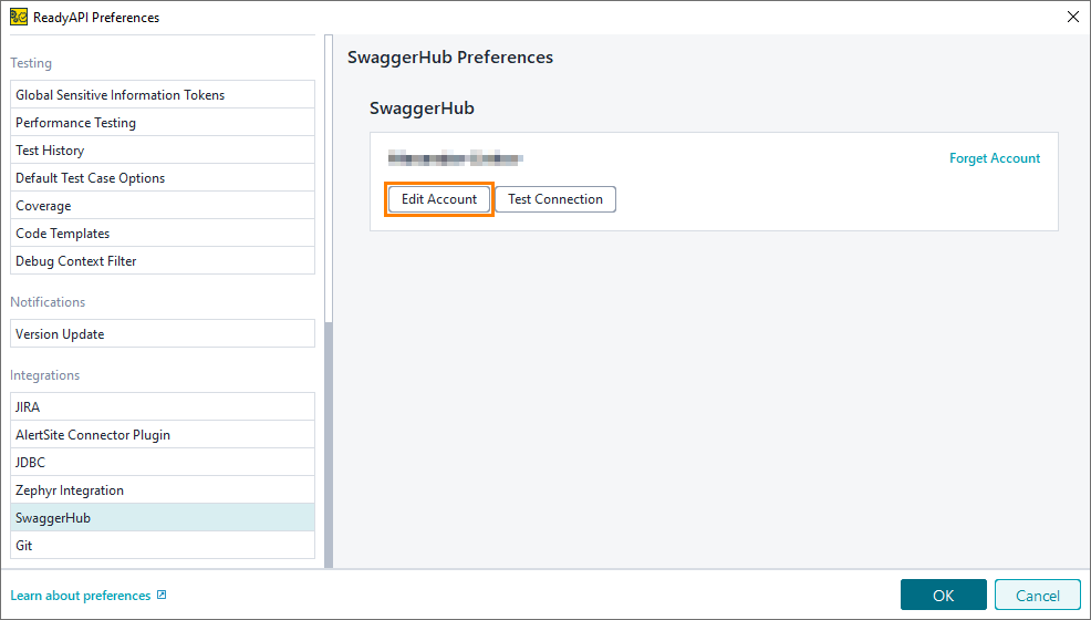 Edit SwaggerHub account