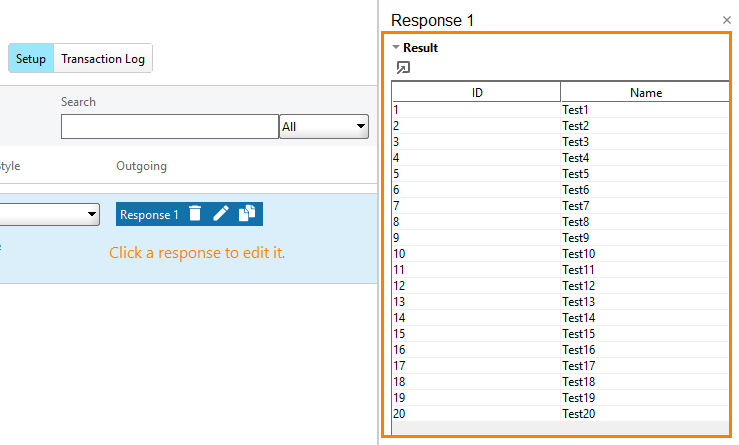 Service virtualization and API testing: Configure JDBC response