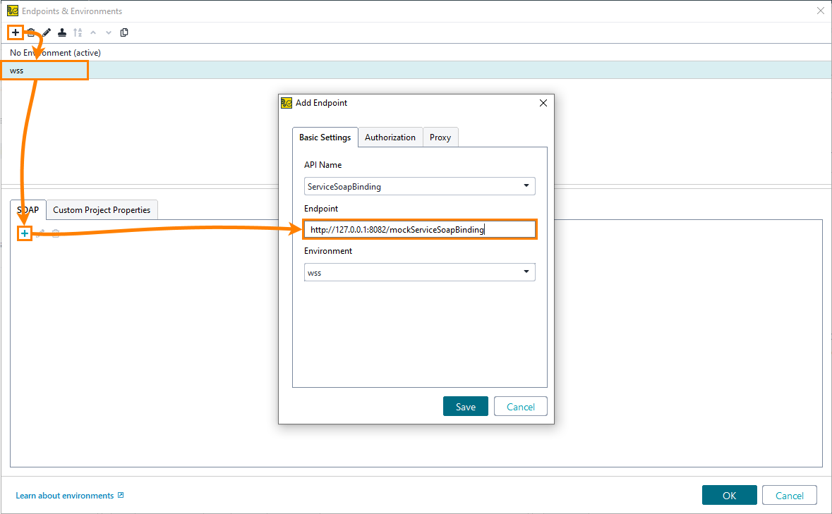 Create an endpoint in the environment