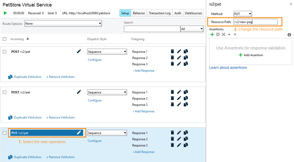 Service virtualization and API testing: Change the resource path after cloning an operation