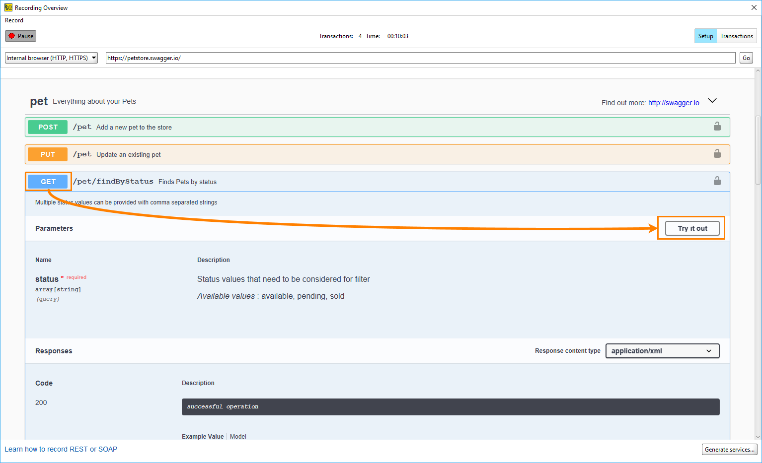 API Discovery: Expanding the findByStatus operation