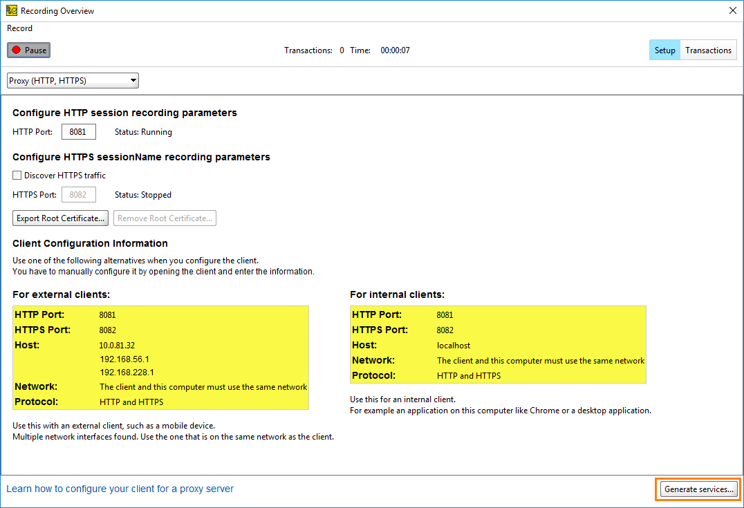 REST Discovery: Generate sevices