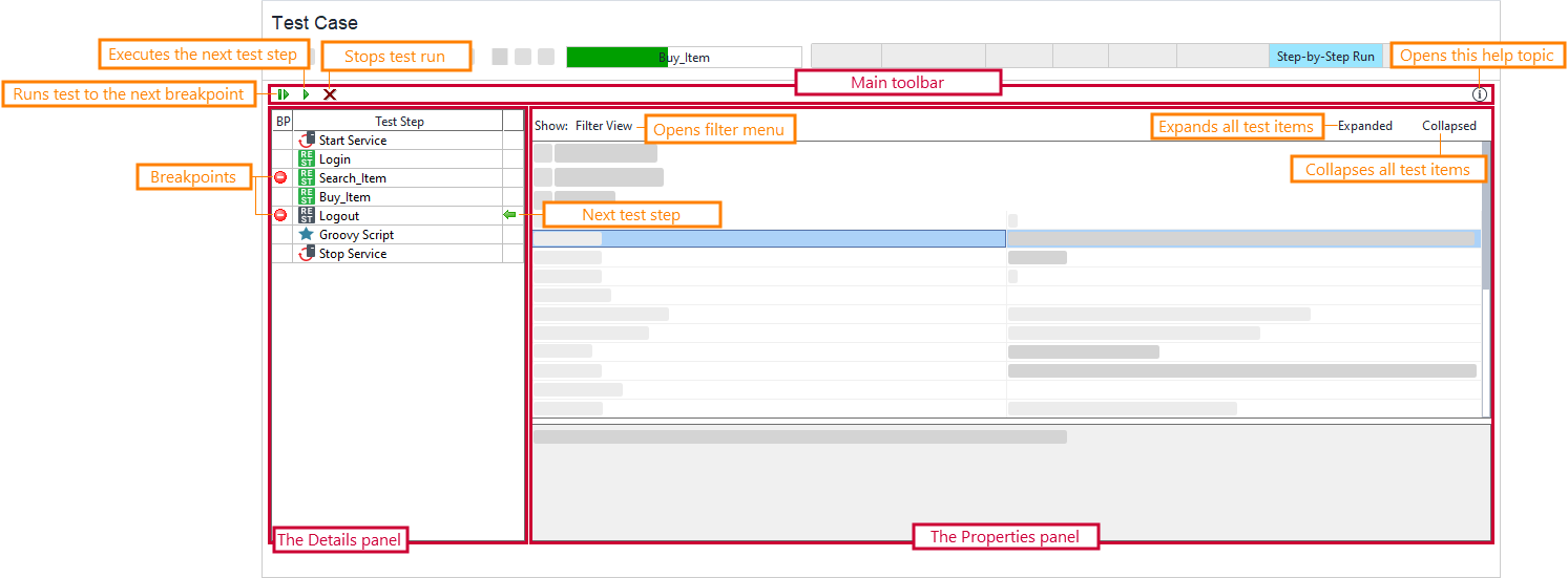 The Step by Step Run page The Step by Step Run page