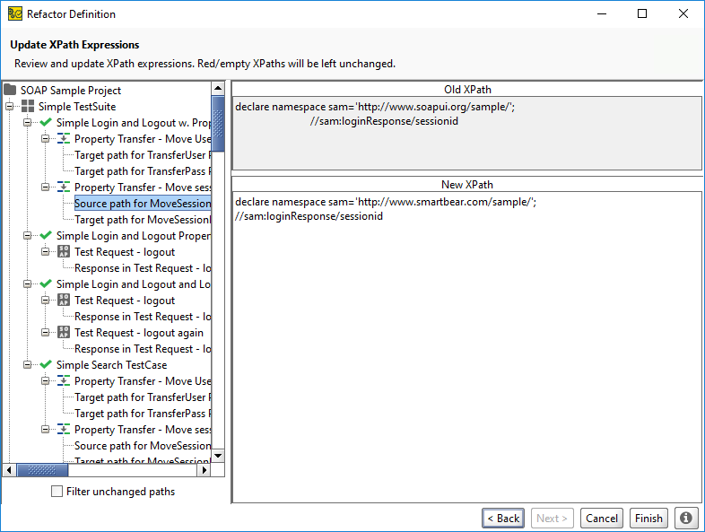 Updating XPaths Expressions