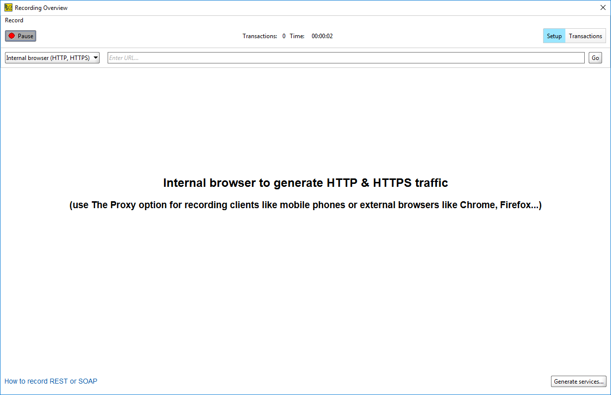 The REST Discovery dialog