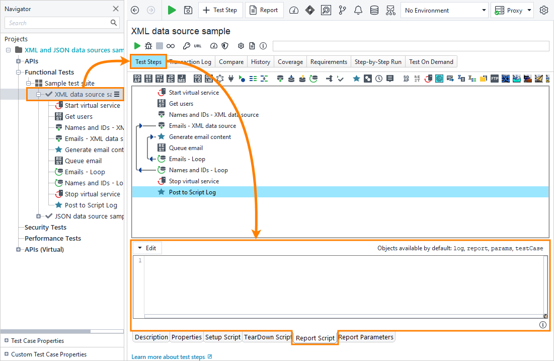 Test case-level report editors Test case-level report editors