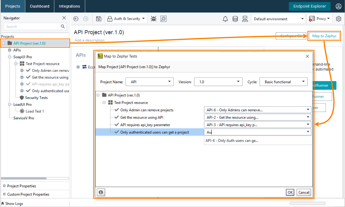 Map API test cases to Zephyr tests easier