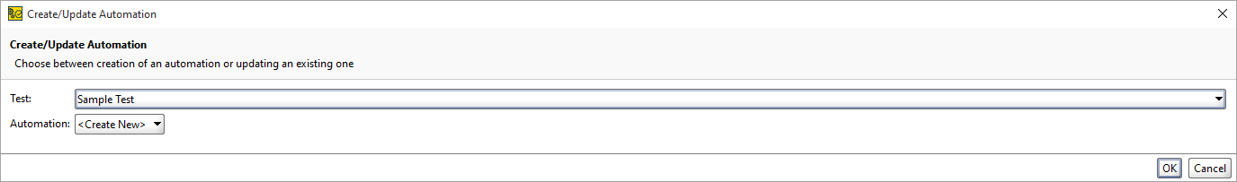The Create/Update automation dialog
