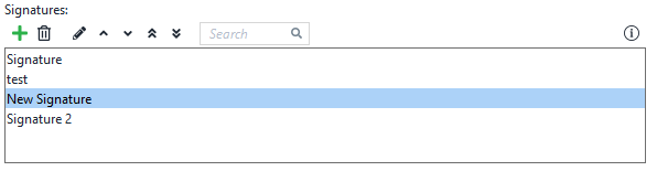 Reordering Signatures Configuration
