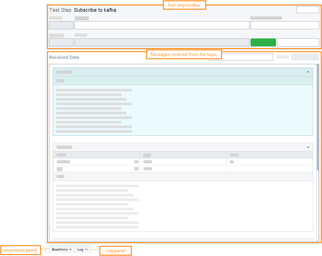 Test step editor overview: Subscribe mode
