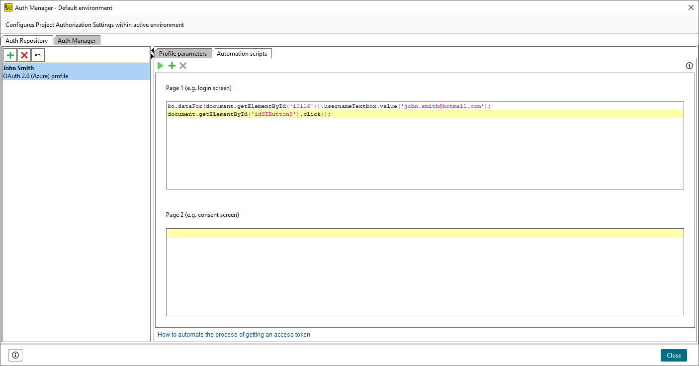 Azure authorization automation in ReadyAPI: Login screen automation script Azure authorization automation in ReadyAPI: Login screen automation script