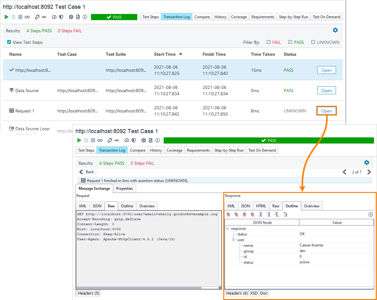ReadyAPI: Check the response
