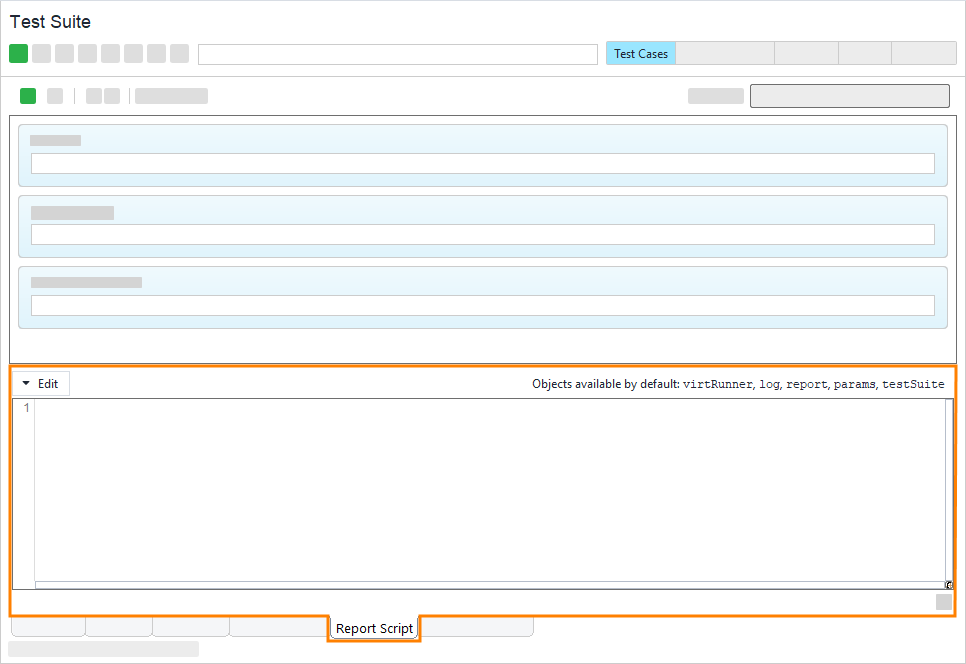 Report Script tab Report Script tab