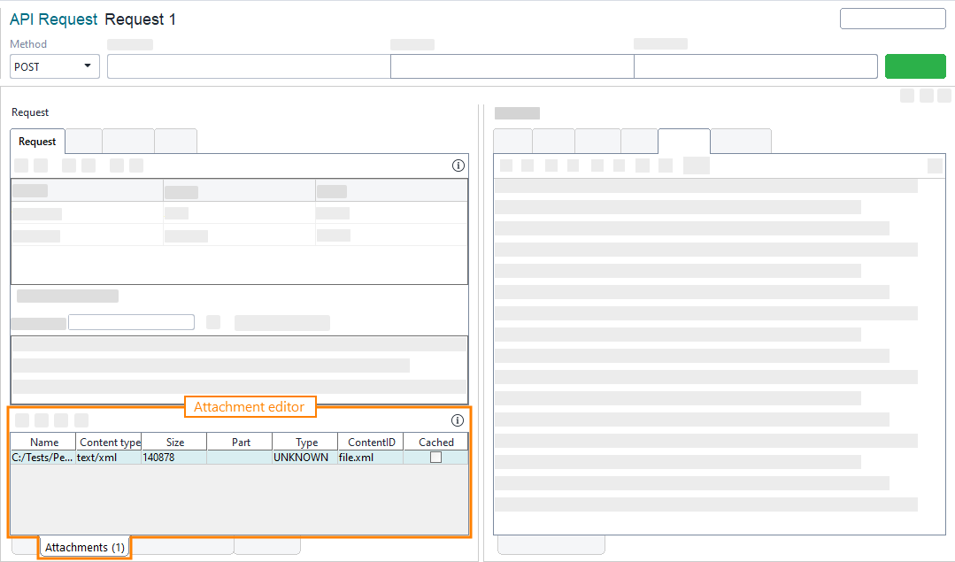 The Attachments editor The Attachments editor