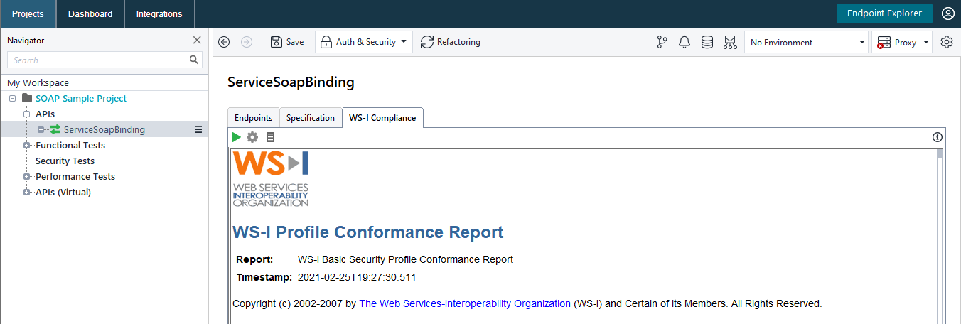 The selected interface The selected interface
