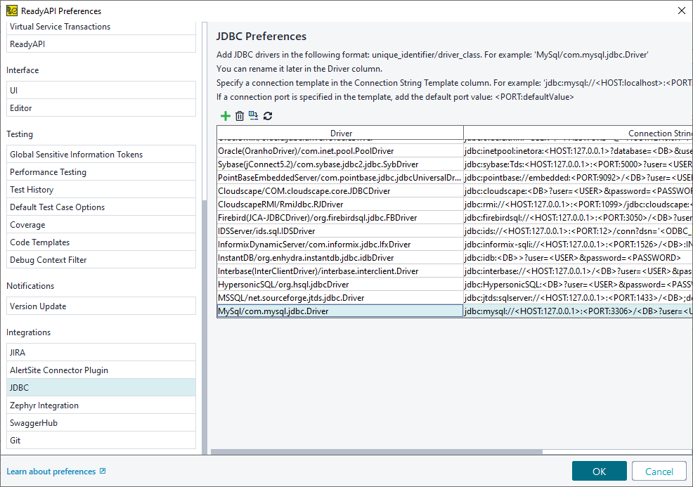 ReadyAPI: The new connection with the connection string ReadyAPI: The new connection with the connection string