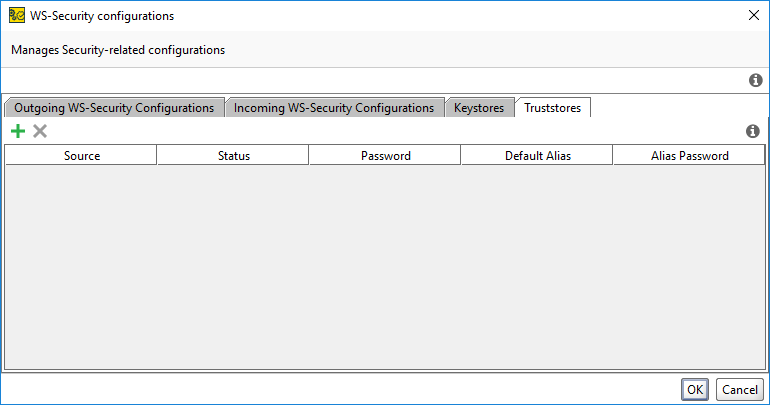 The Truststores tab The Truststores tab