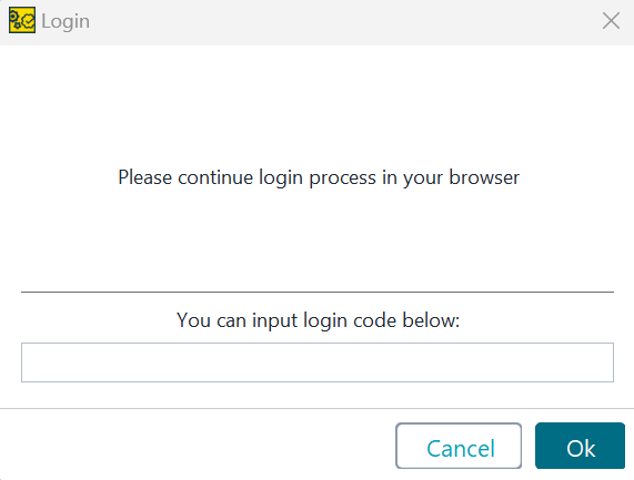 ReadyAPI dialog prompting user to continue login in browser or paste login code to complete activation.