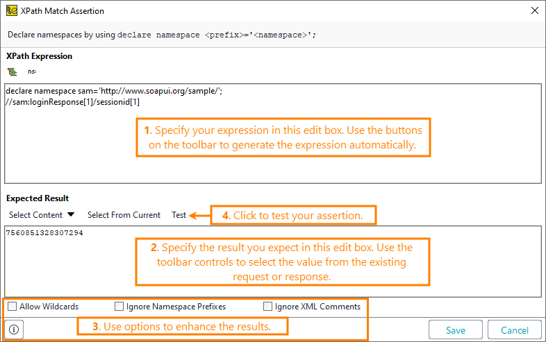 ReadyAPI: Configuring the XPath Match assertion