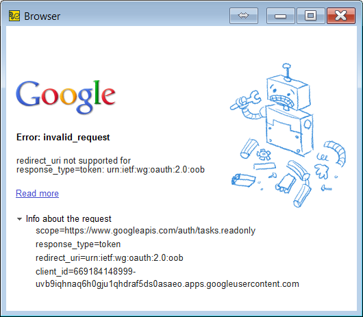 Sample Browser Error: Google Sample Browser Error: Google