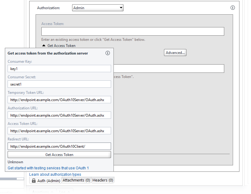 OAuth 1: Credentials OAuth 1: Credentials