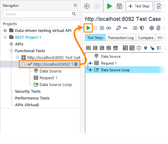 ReadyAPI: Running the test case ReadyAPI: Running the test case