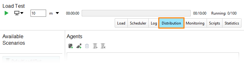 API distributed load testing with ReadyAPI: The Distribution Page