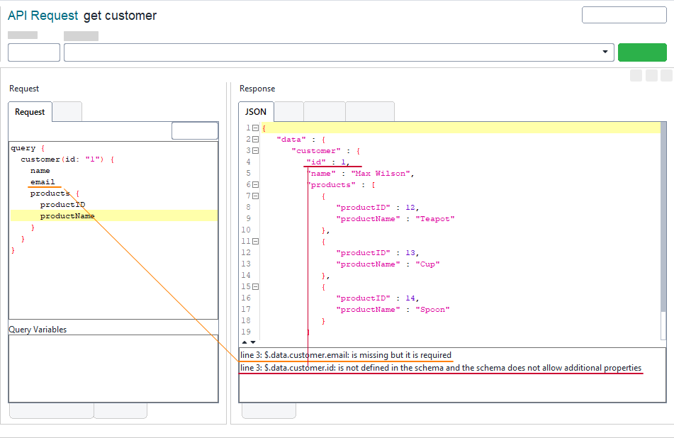 GraphQL support in ReadyAPI: Errors in the response