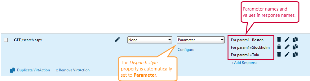 Service virtualization and API testing: Parameter names in the names of recorded responses