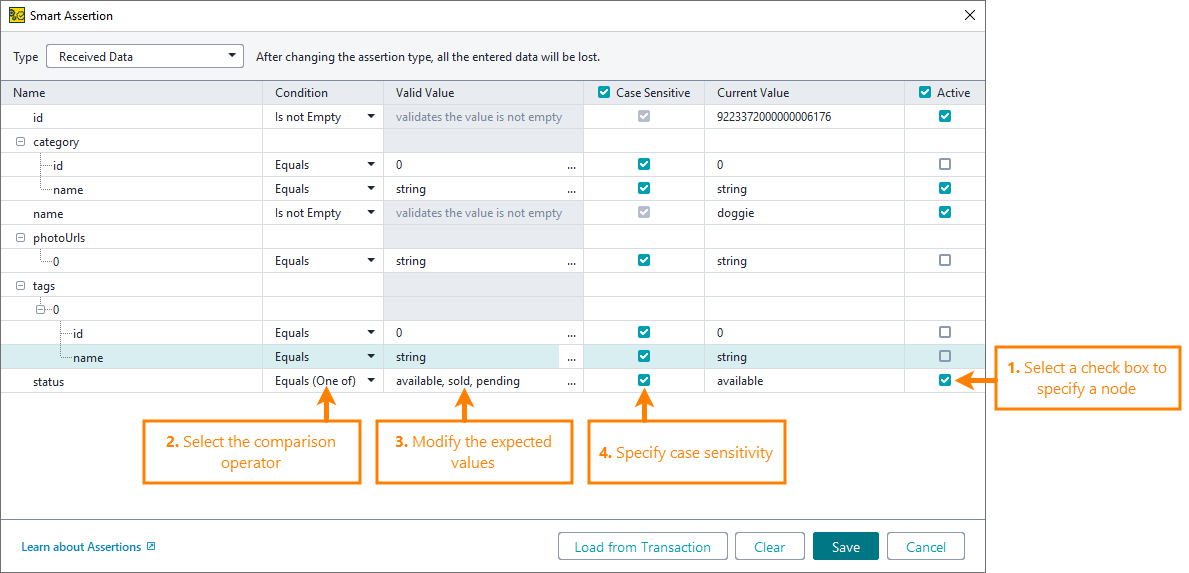ReadyAPI: Configuring the Smart Assertion ReadyAPI: Configuring the Smart Assertion