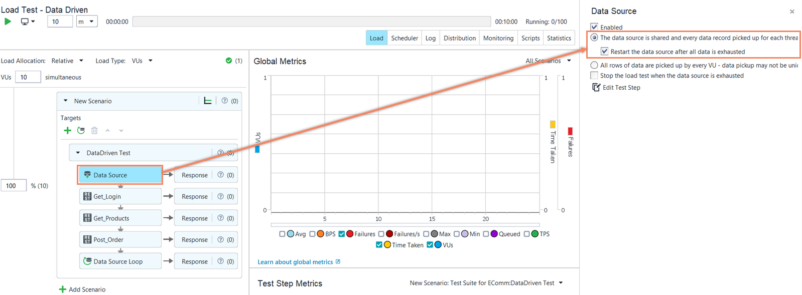 API load testing with ReadyAPI: Setting up a data source