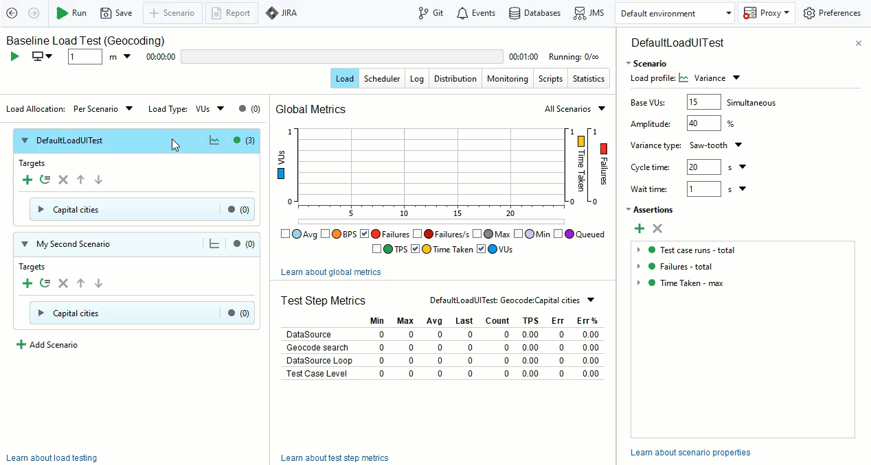 Copying load scenario configuration