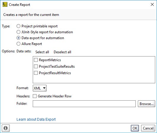 ReadyAPI: Creating the data export report ReadyAPI: Creating the data export report