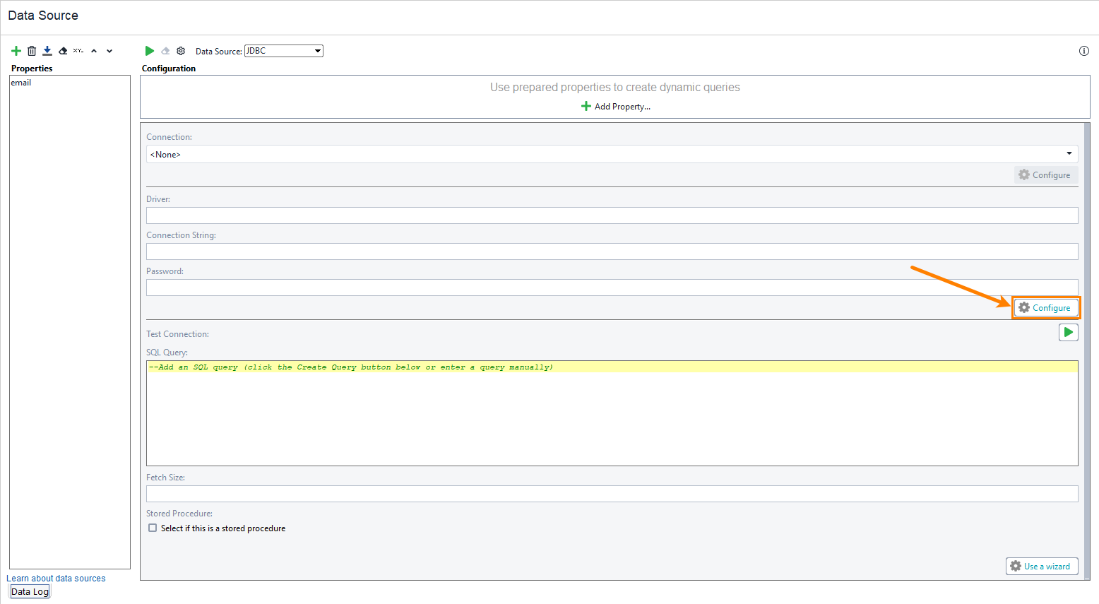 ReadyAPI: Opening the Database Configuration dialog