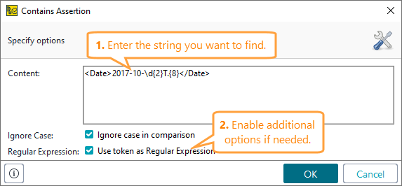 ReadyAPI: Configuring the Contains assertion