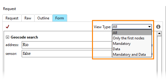 The View Type drop-down list