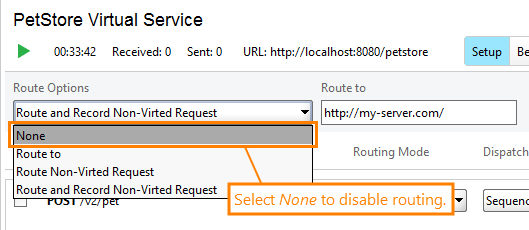 Service virtualization and API testing: Disabling request routing Service virtualization and API testing: Disabling request routing
