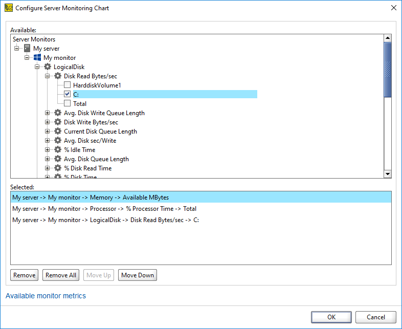 API load testing with ReadyAPI: The Add Statistics Dialog