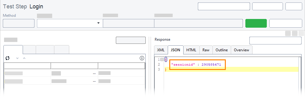 Login request: response message