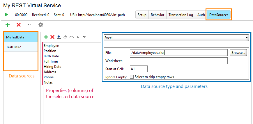 Service virtualization and API testing: Using data sources in virtual services